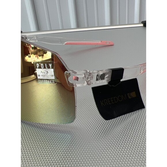 Kreedom Polycarbonate Sunglasses UV Protection Gradient Pink Cycling Eyewear NEW - Picture 6 of 6